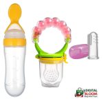 Combo (Spoon Feeder, Fruit Pacifier, Silicon Finger Brush)-কম্বো প্যাকেজ সিলিকন চামচ ফিডার, ফ্রুট পেসিফায়ার, শিশুর জন্য আঙুলের টুথব্রাশ - Image 2